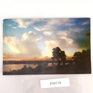 Eastern Gateway to Arkansas Bridge 1960s Postcard Memphis TN Mississippi River